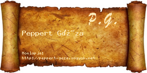 Peppert Géza névjegykártya