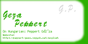 geza peppert business card